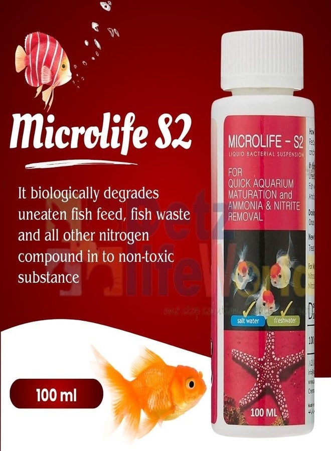 VAYINATO Aquatic Remedies Aquarium Micro Life S2 (100 ML) Suitable for Fresh and Salt Water by Petzlifeworld - Image 2